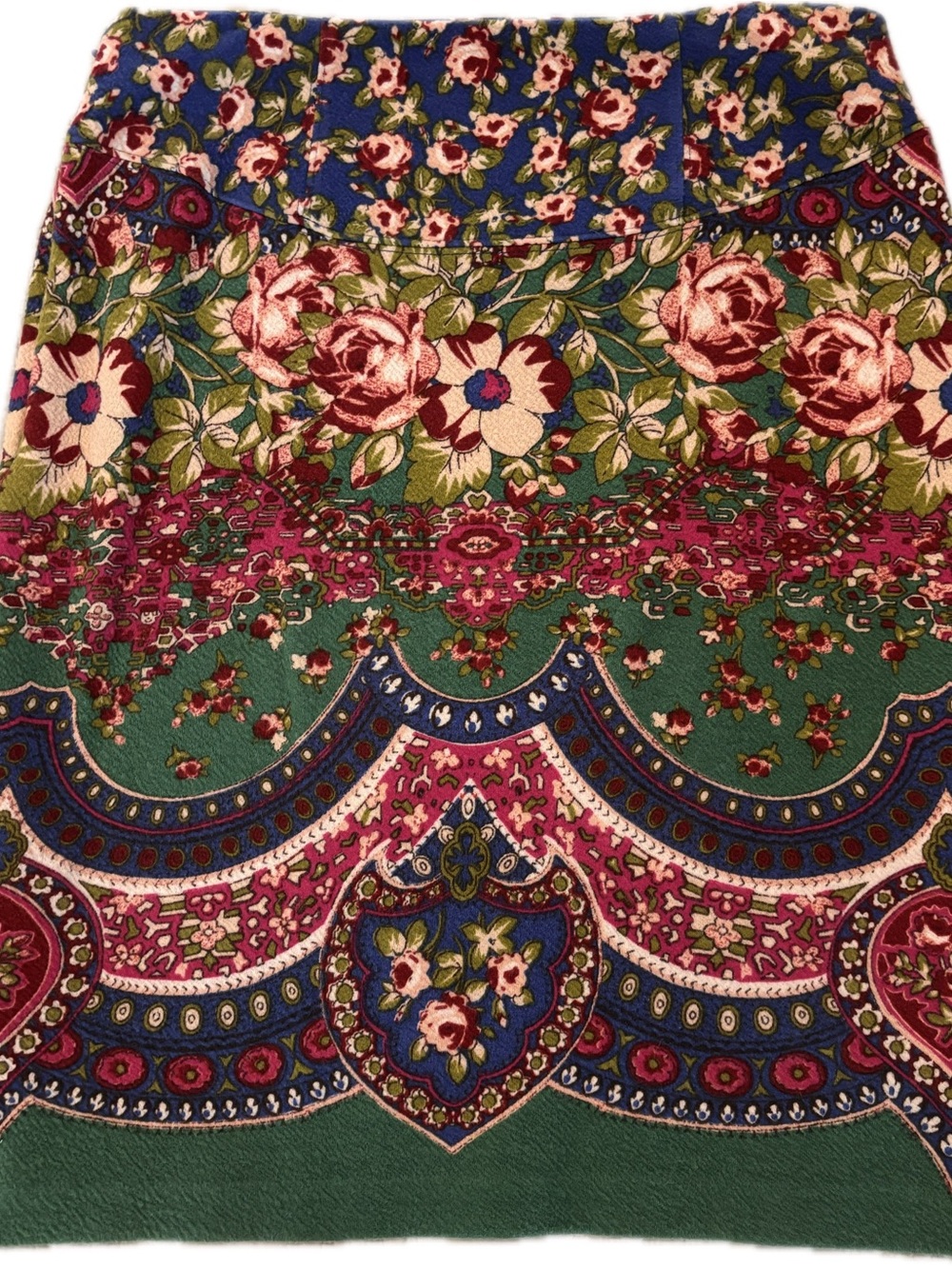 Floral Boho Print Pencil Skirt